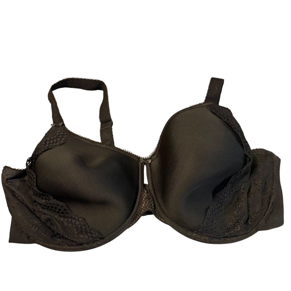 Elomi 43838 Black Full Coverage Lace Underwire Bra Size 42I